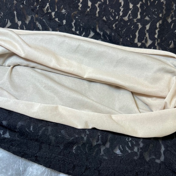 Jessica Holbrook Womens Size Medium Lace Overlay Top Black Sheer Party Date Chic - Picture 6 of 10